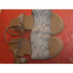 Soda Snake Skin Wedge Strap Sandals Size 8